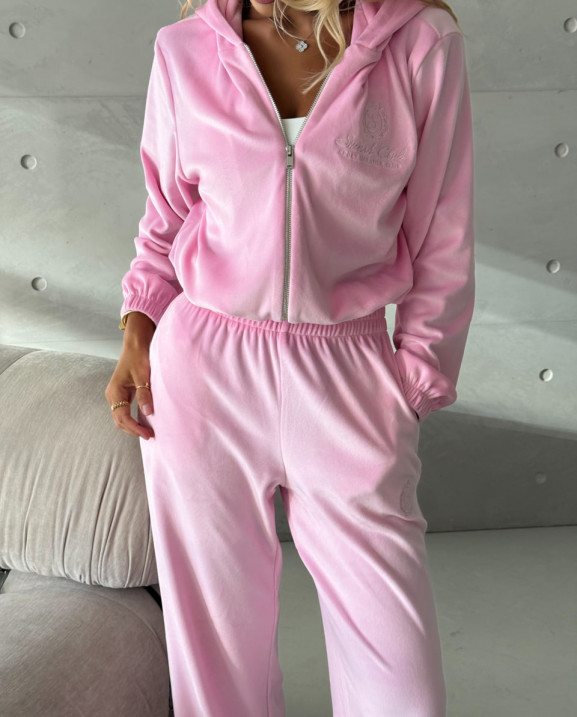 93 Спортивний костюм з велюра на затяжках з вишивкою